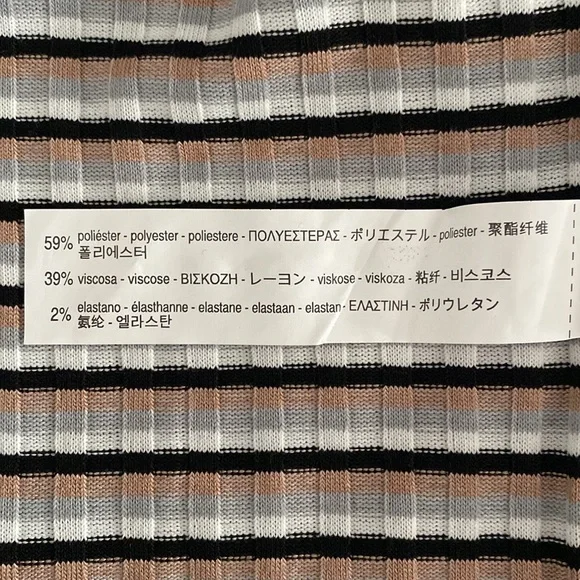 NWT ZARA Striped Long Sleeve Knit T-shirt Stretch Classic Closet Staple - Picture 7 of 7